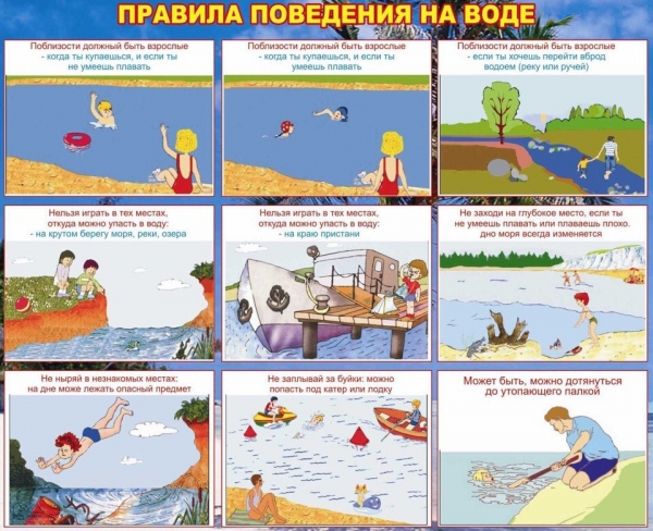 Правила поведения на воде в летнее время